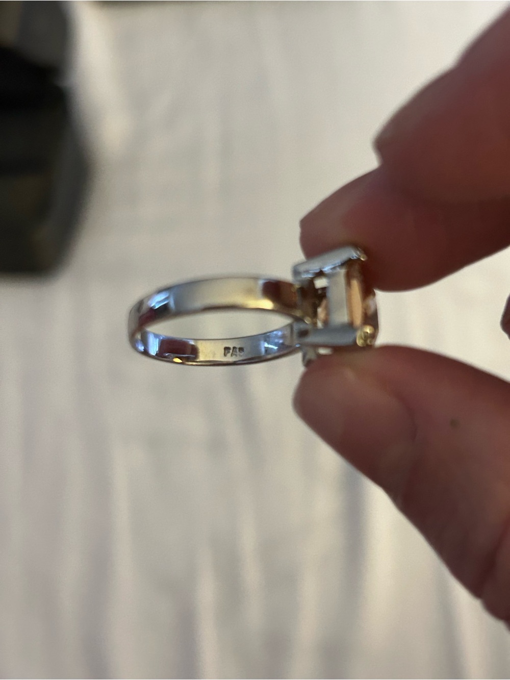 Champagne-Cut Crystal Ring in Silver-Tone Setting - Picture 6 of 6